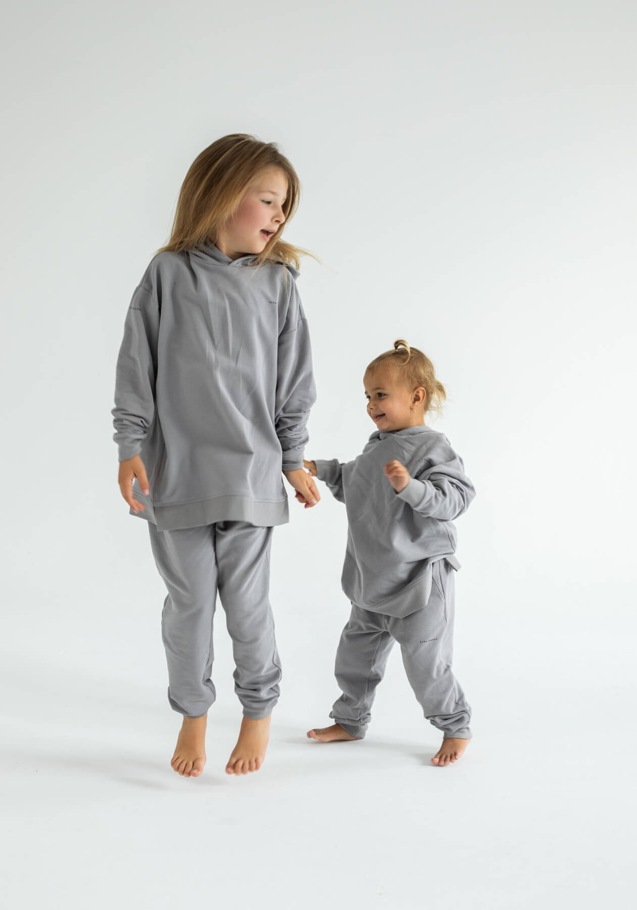 Kids Spodnie dresowe bawełna organiczna Light gray - Oversized