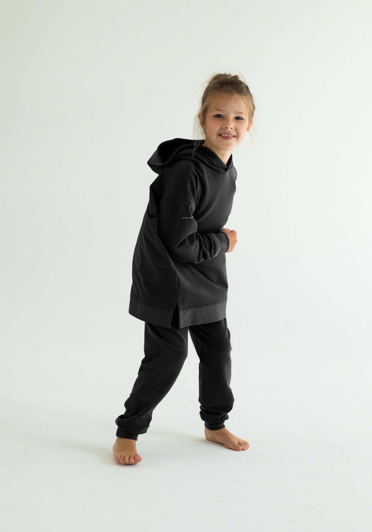 Kids Sweatpants organic cotton Black - Oversized