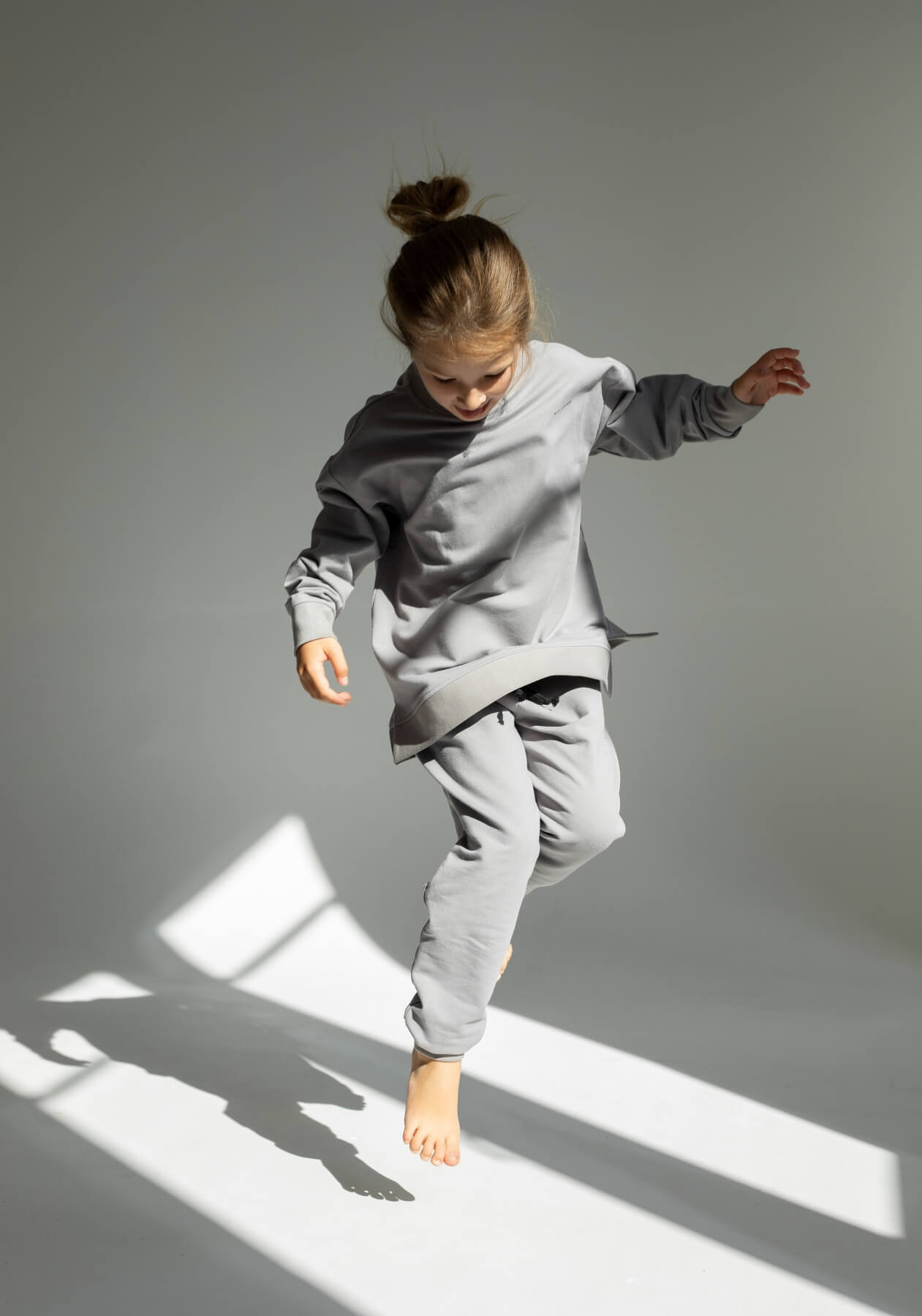 Children's bluza bez kaptura z bawełny organicznej Light gray - Oversized