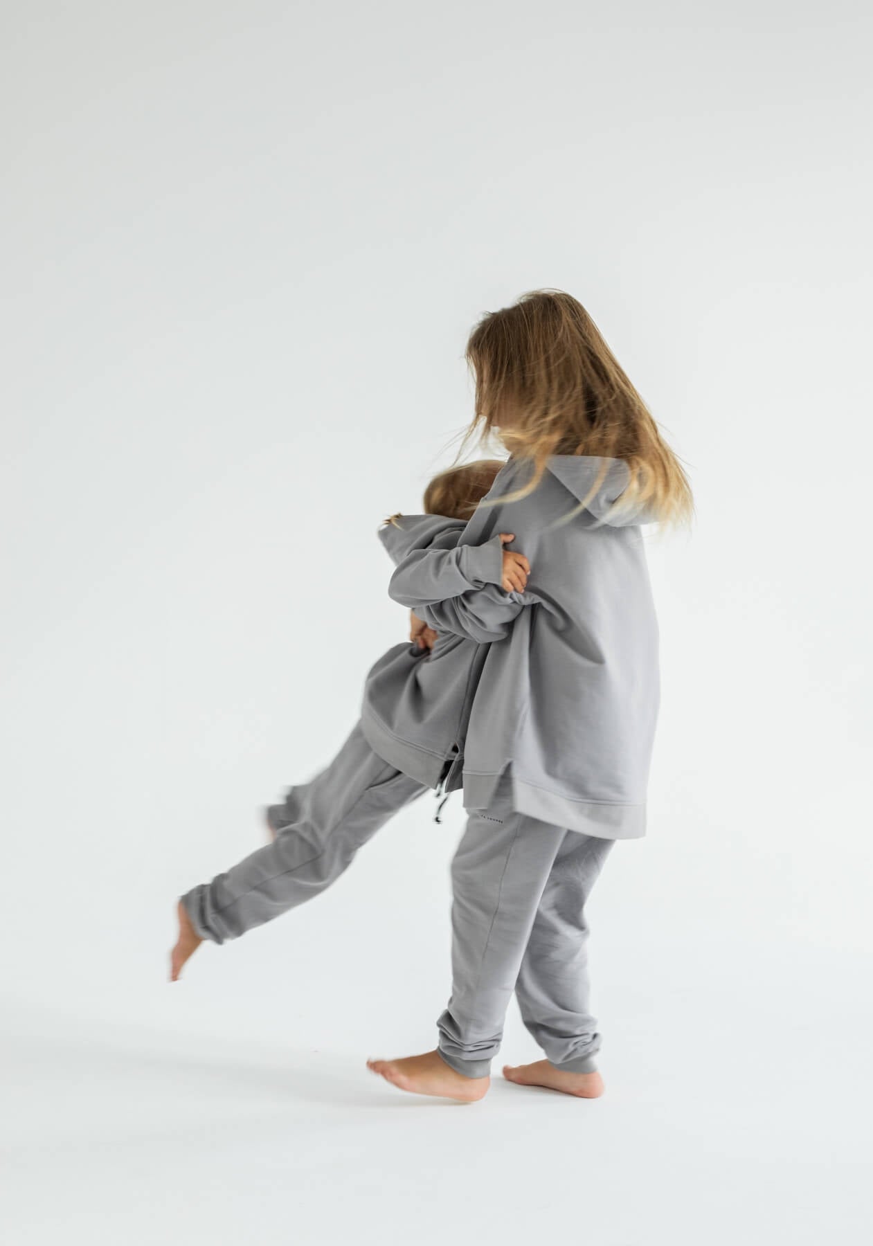 Children's bluza bawełna organiczna Light gray - Oversized