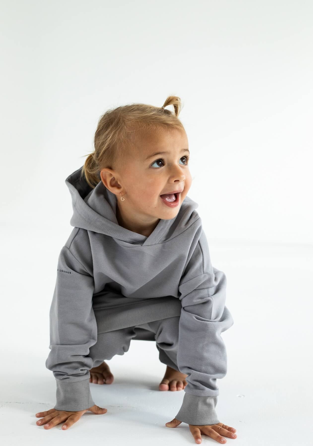 Children's bluza bawełna organiczna Light gray - Oversized