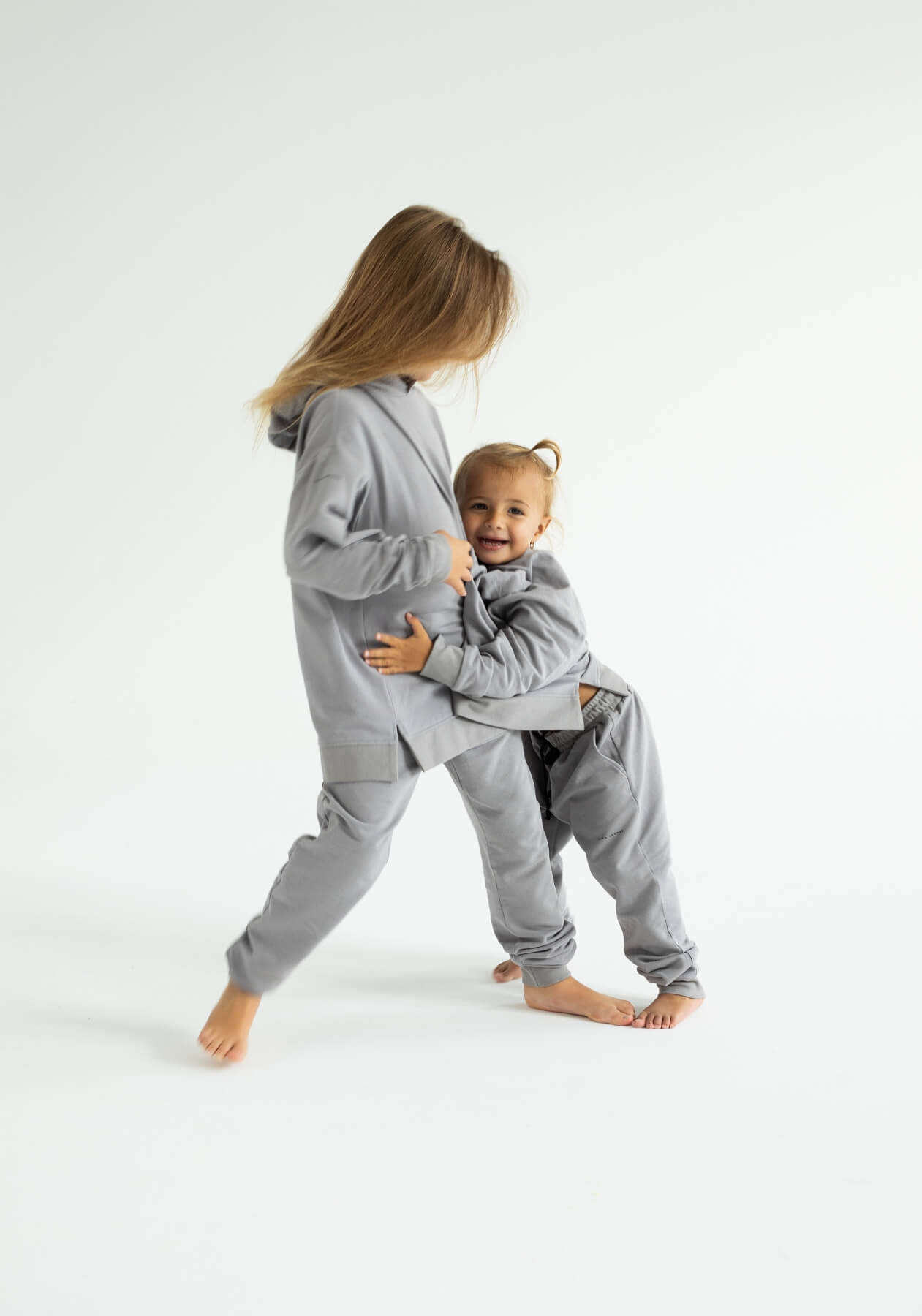 Children's bluza bawełna organiczna Light gray - Oversized