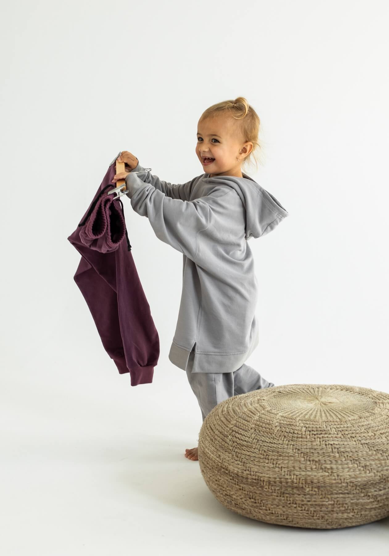 Children's bluza bawełna organiczna Light gray - Oversized