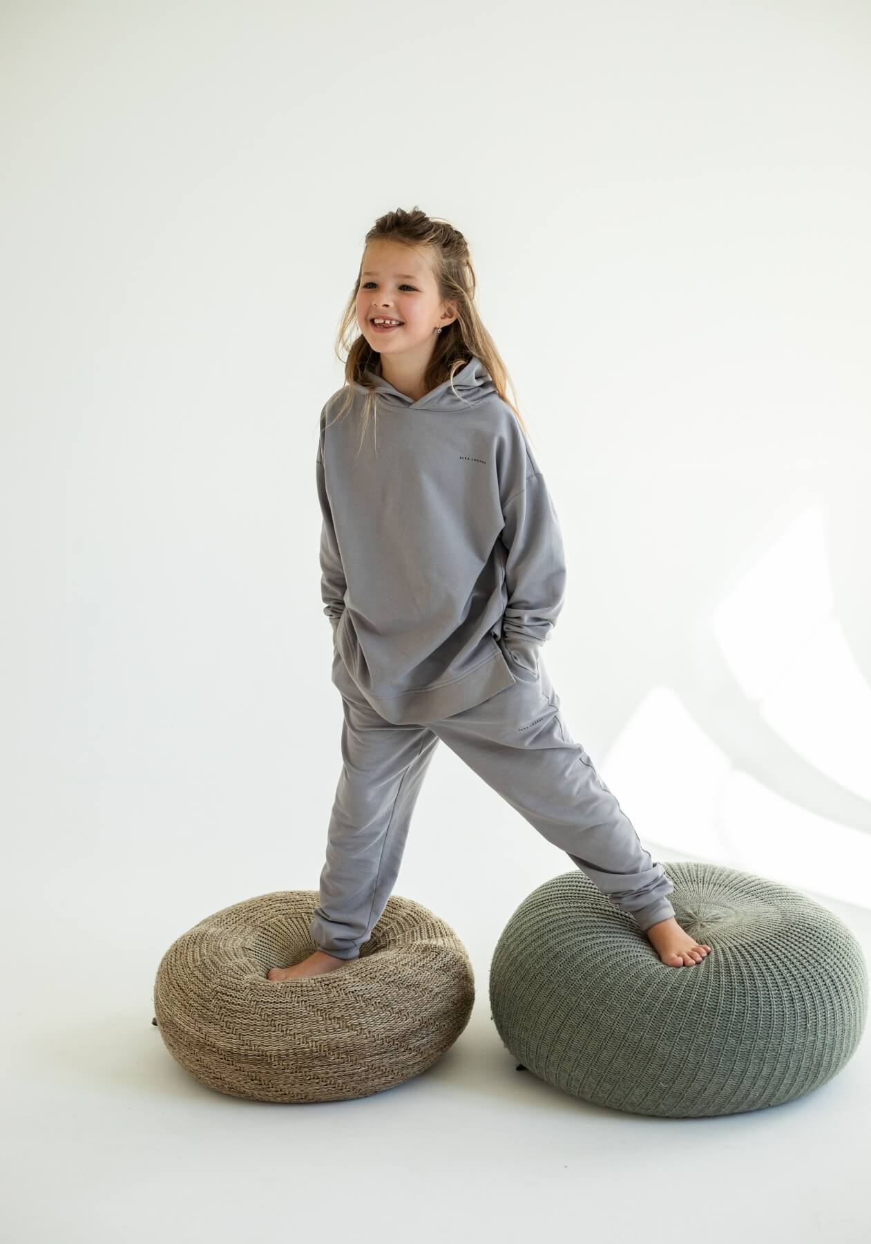 Children's bluza bawełna organiczna Light gray - Oversized