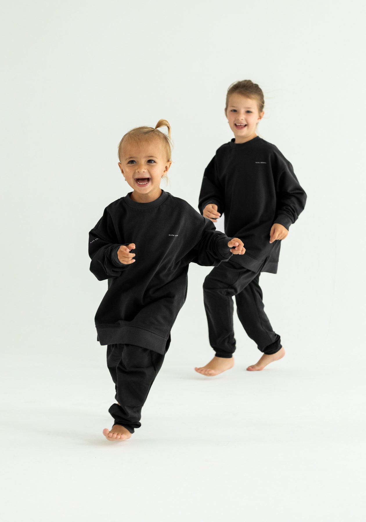 Children's bluza bez kaptura z bawełny organicznej Black - Oversized