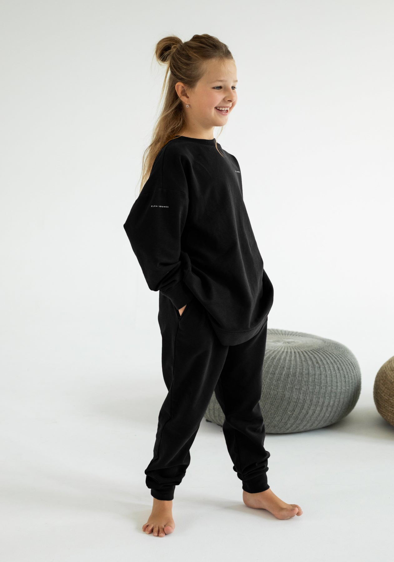 Children's bluza bawełna organiczna Black - Oversized