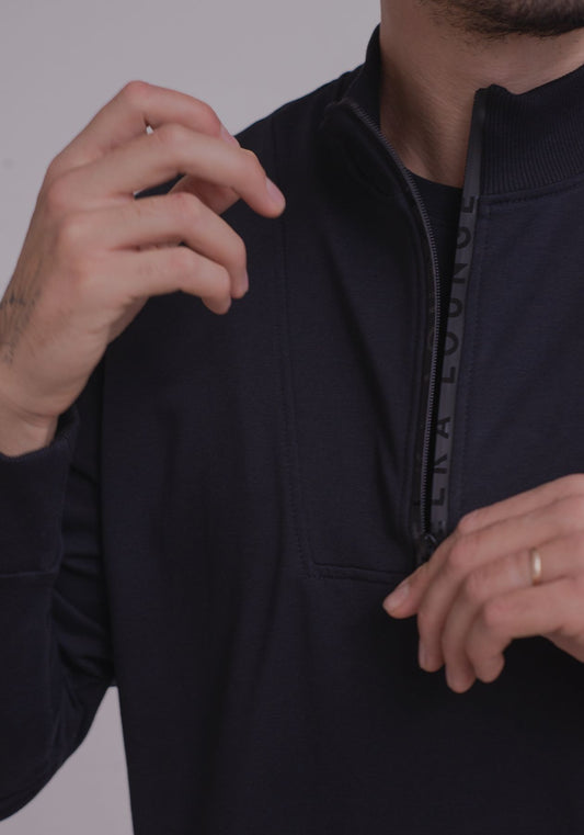 Pánská Mikina zip-up z biobavlny - Loose fit