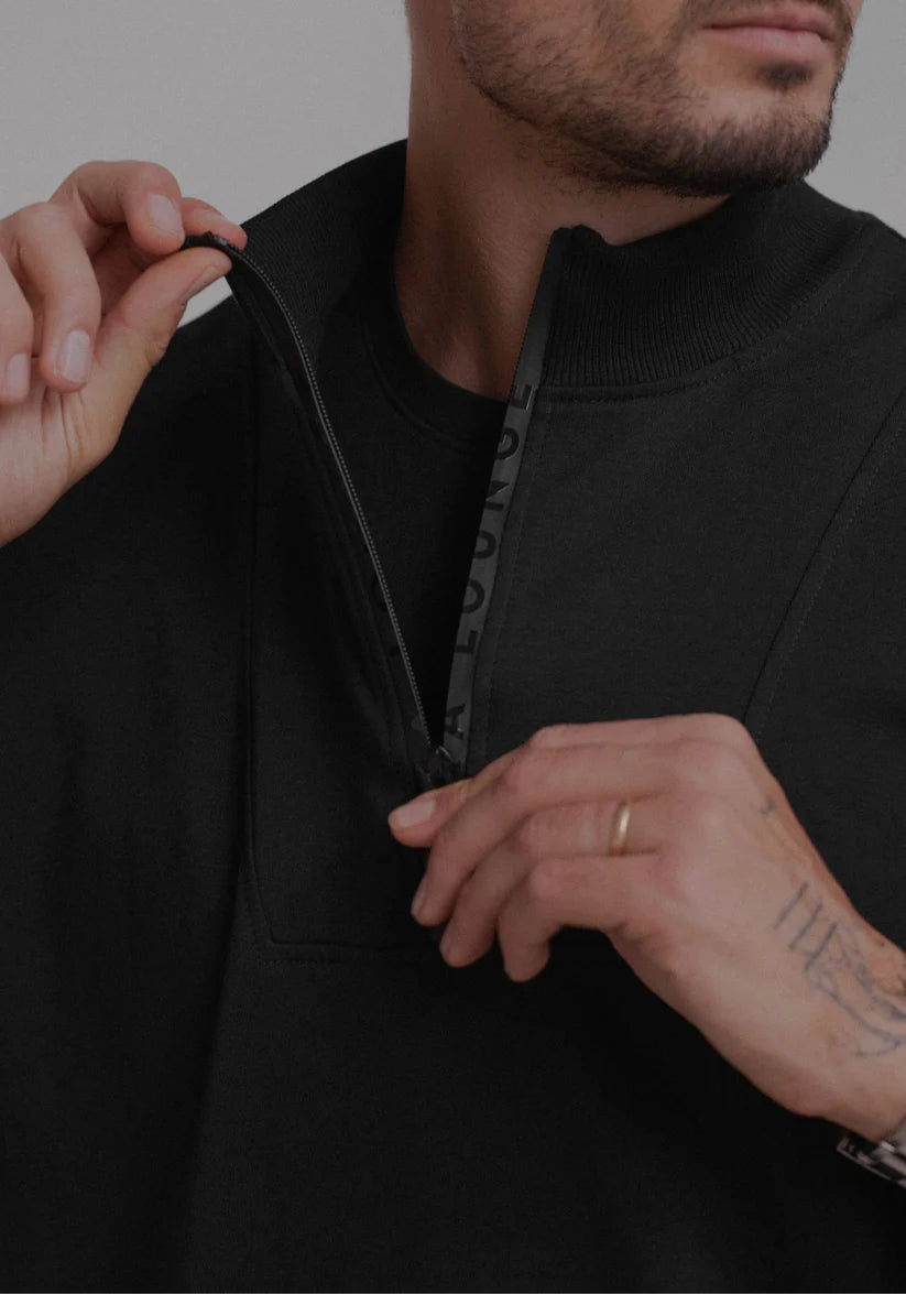 Men Sweatshirt zip-up organic cotton - Loose fit