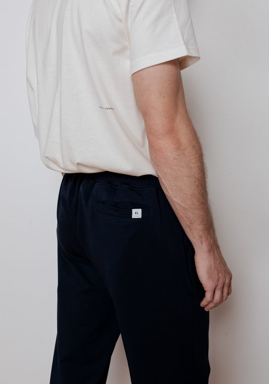 Pánske teplákové nohavice z biobavlny Deep blue - loose fit