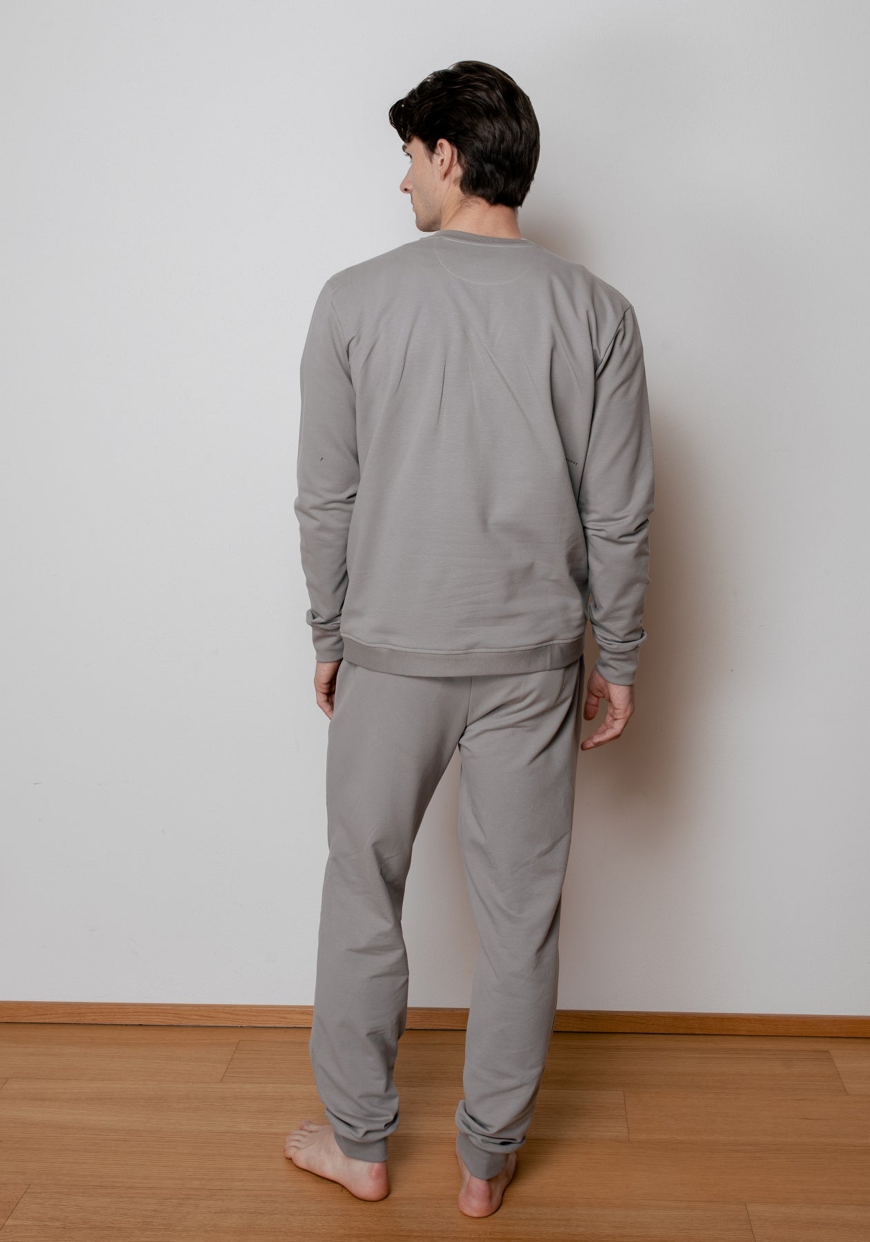 Pánska mikina bez kapucne z biobavlny Gray brushed - regular update