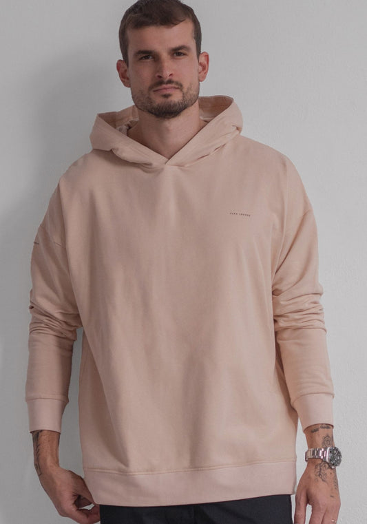 Pánska mikina s kapucňou z biobavlny Beige - Oversized