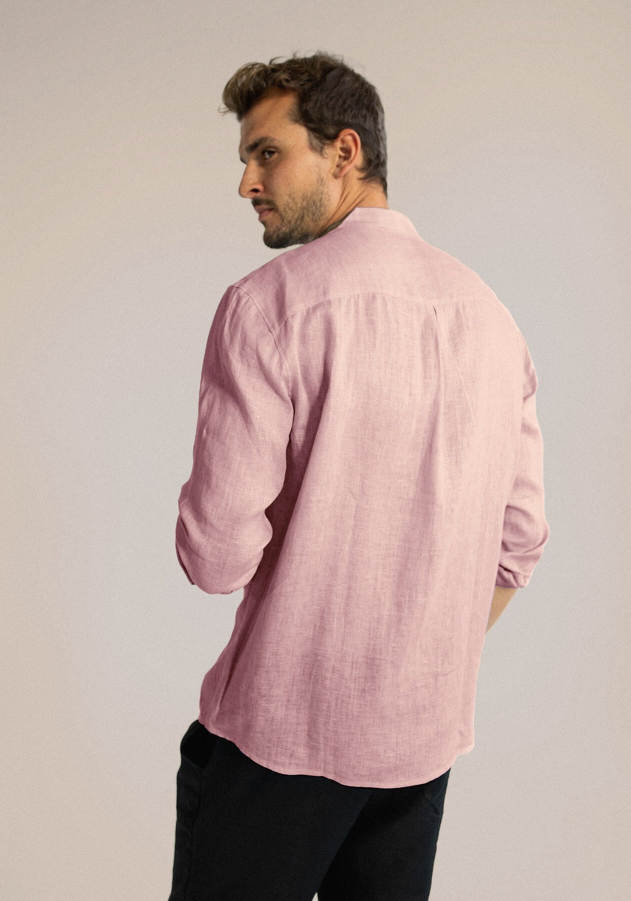 Men linen shirt Winter Rose Limited edition