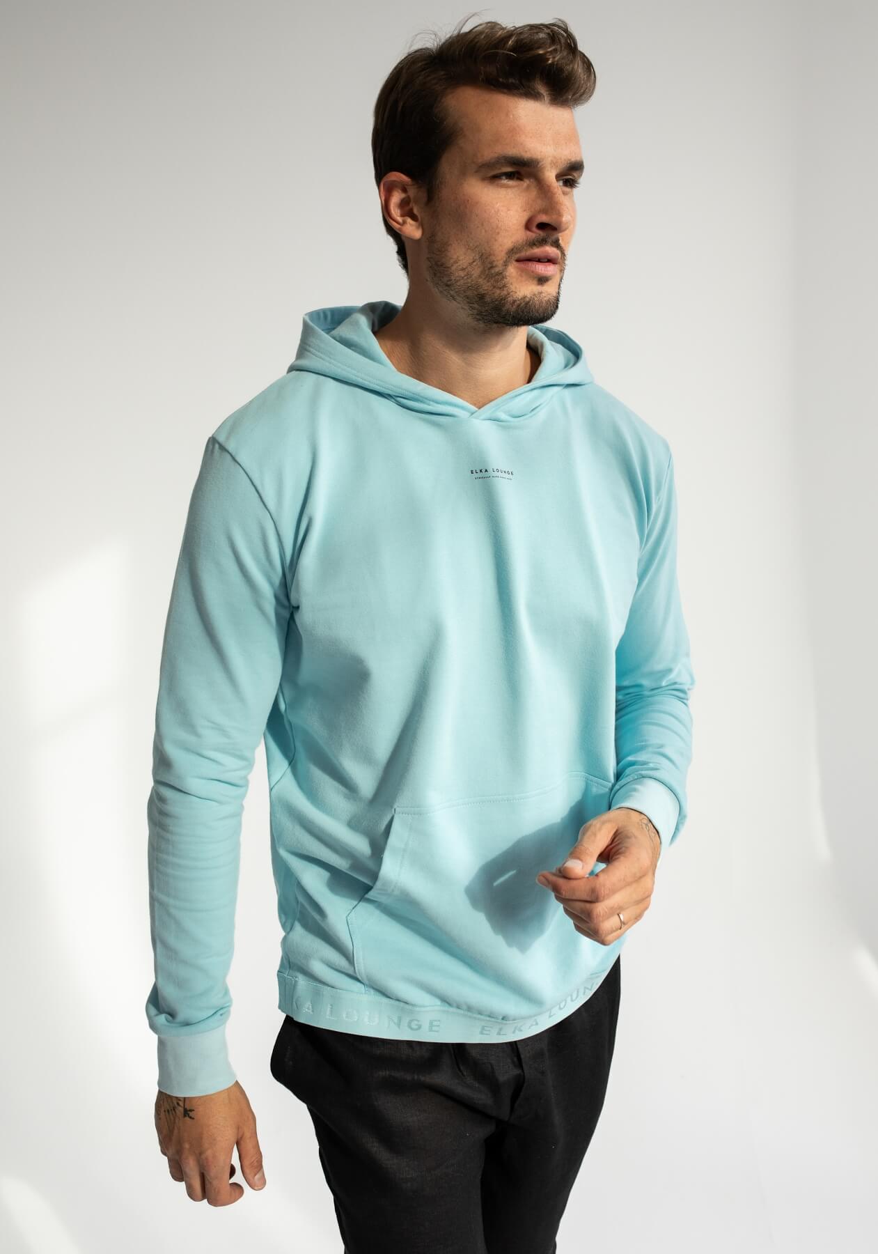 Men sweatshirts organic cotton Sky blue - regular