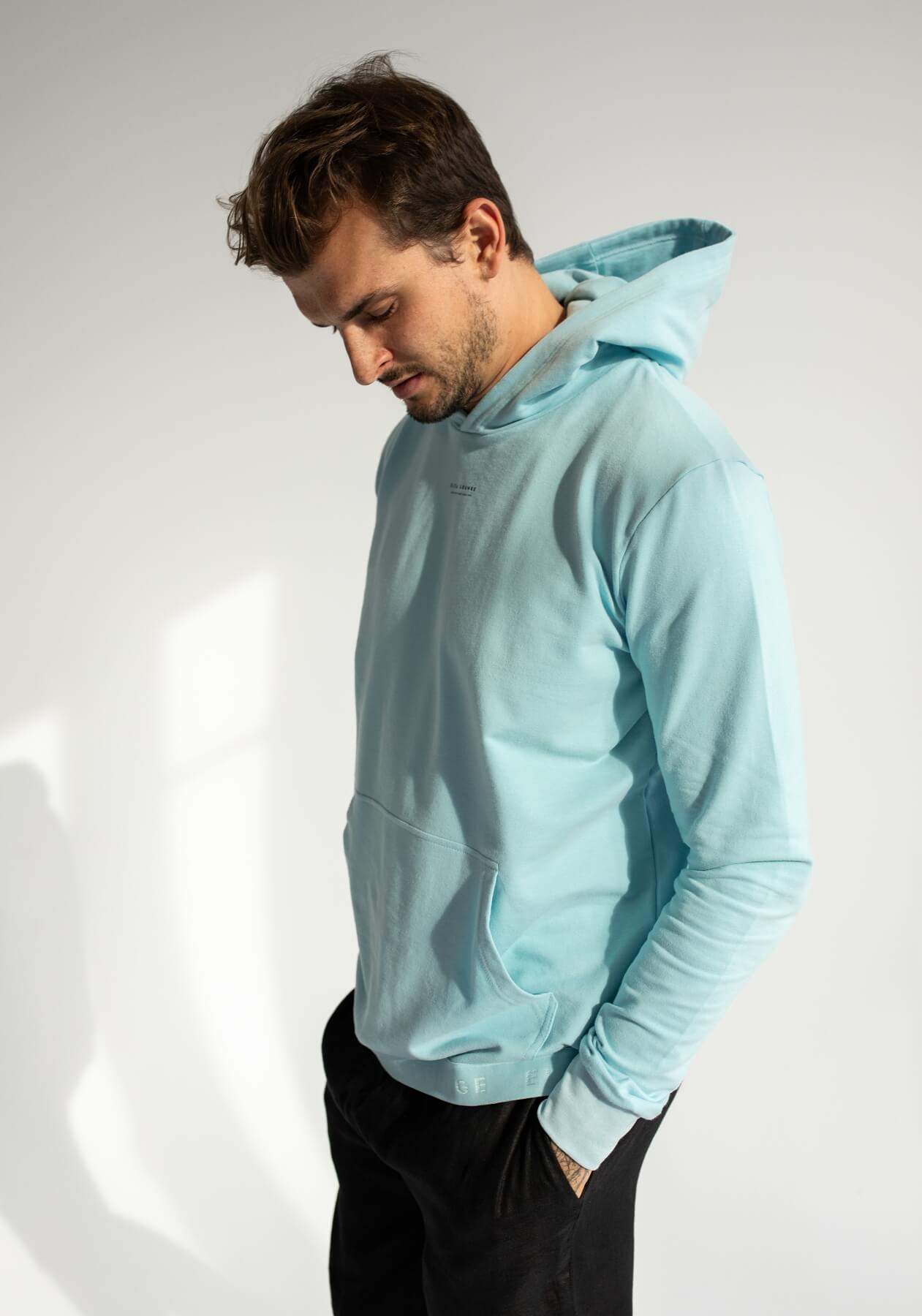 Men sweatshirts organic cotton Sky blue - regular