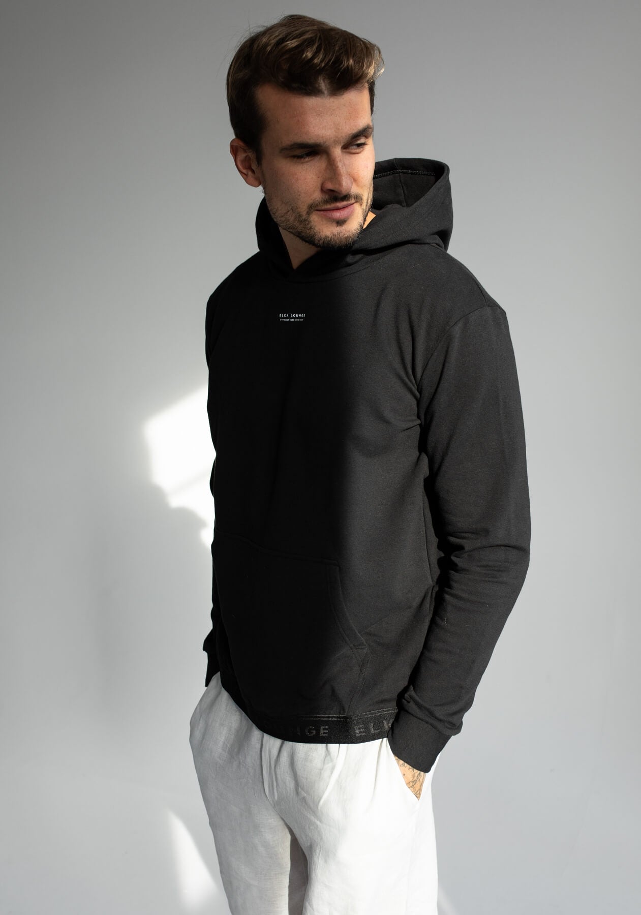 Men sweatshirts organic cotton Black - regular