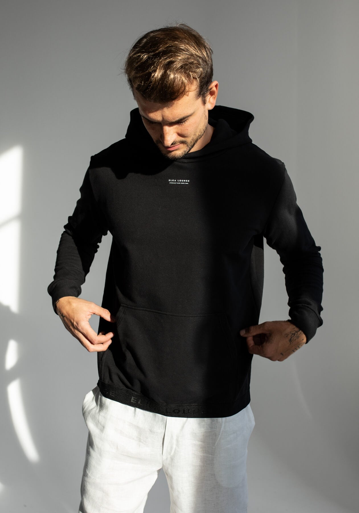 Men sweatshirt organic cotton Black - regular