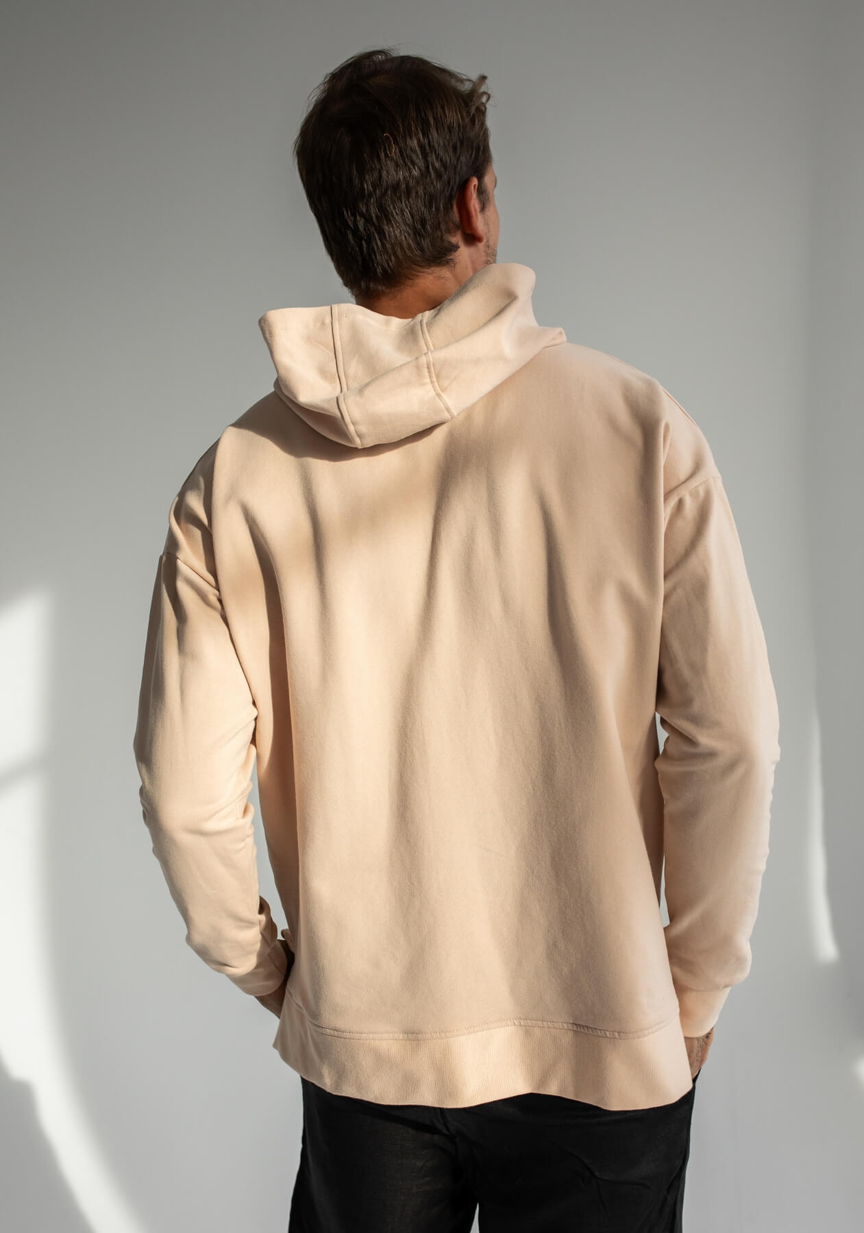 Men sweatshirt organic cotton Beige - Oversized