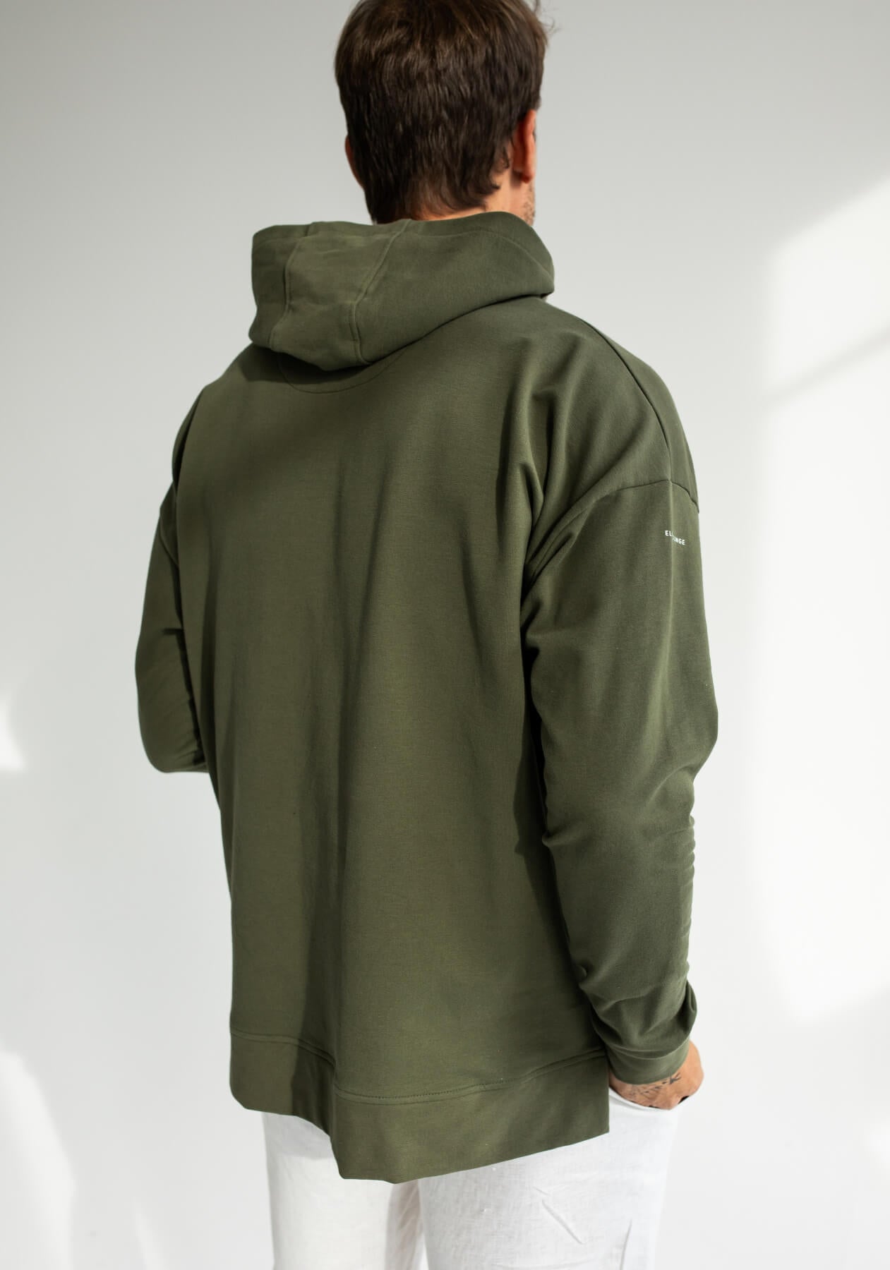 Pánska mikina s kapucňou z biobavlny Moss green - Oversized