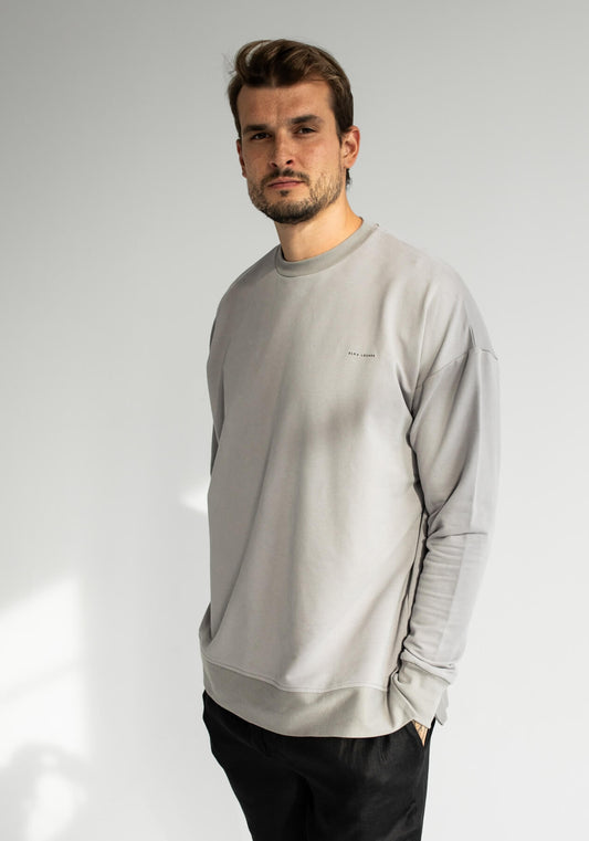 Men Sweatshirt organic cotton Light gray - Oversized