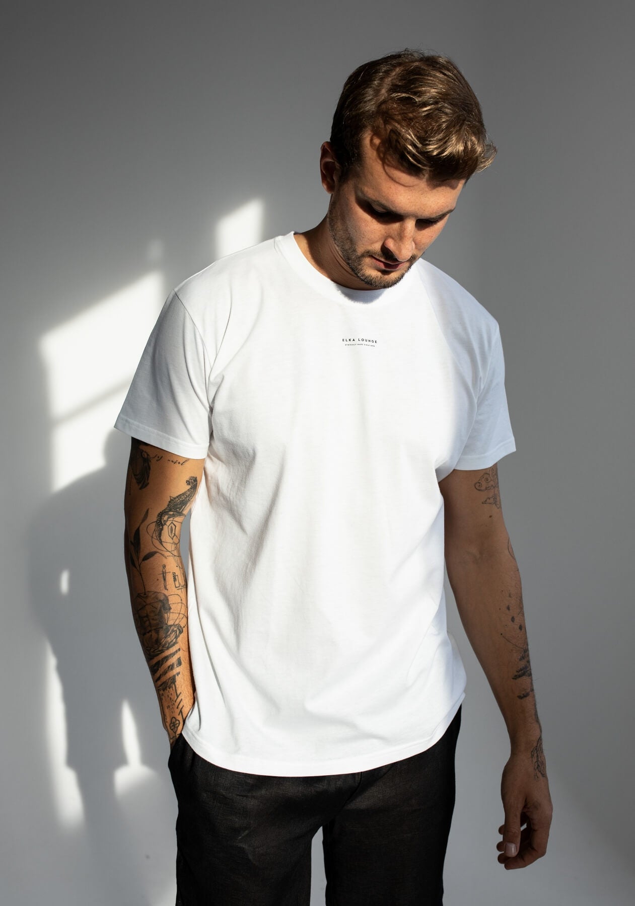 Men t-shirt organic cotton Optical white regular