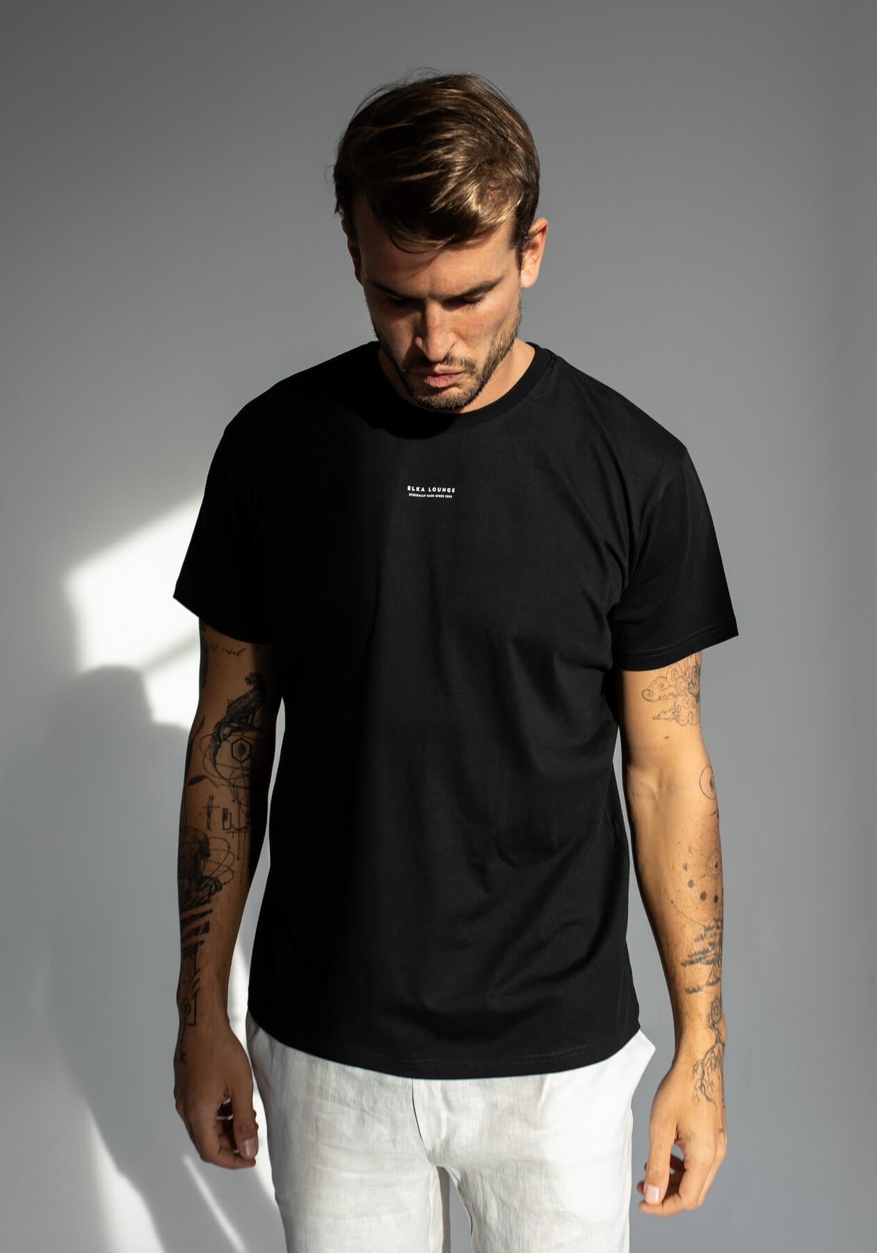 Men T-shirt Black regular