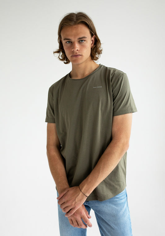 Men t-shirt organic cotton Burnt olive - slim fit