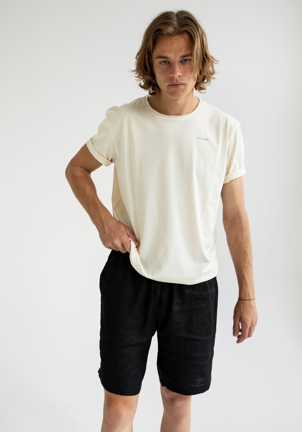 Men T-shirt Offwhite natural - slim fit