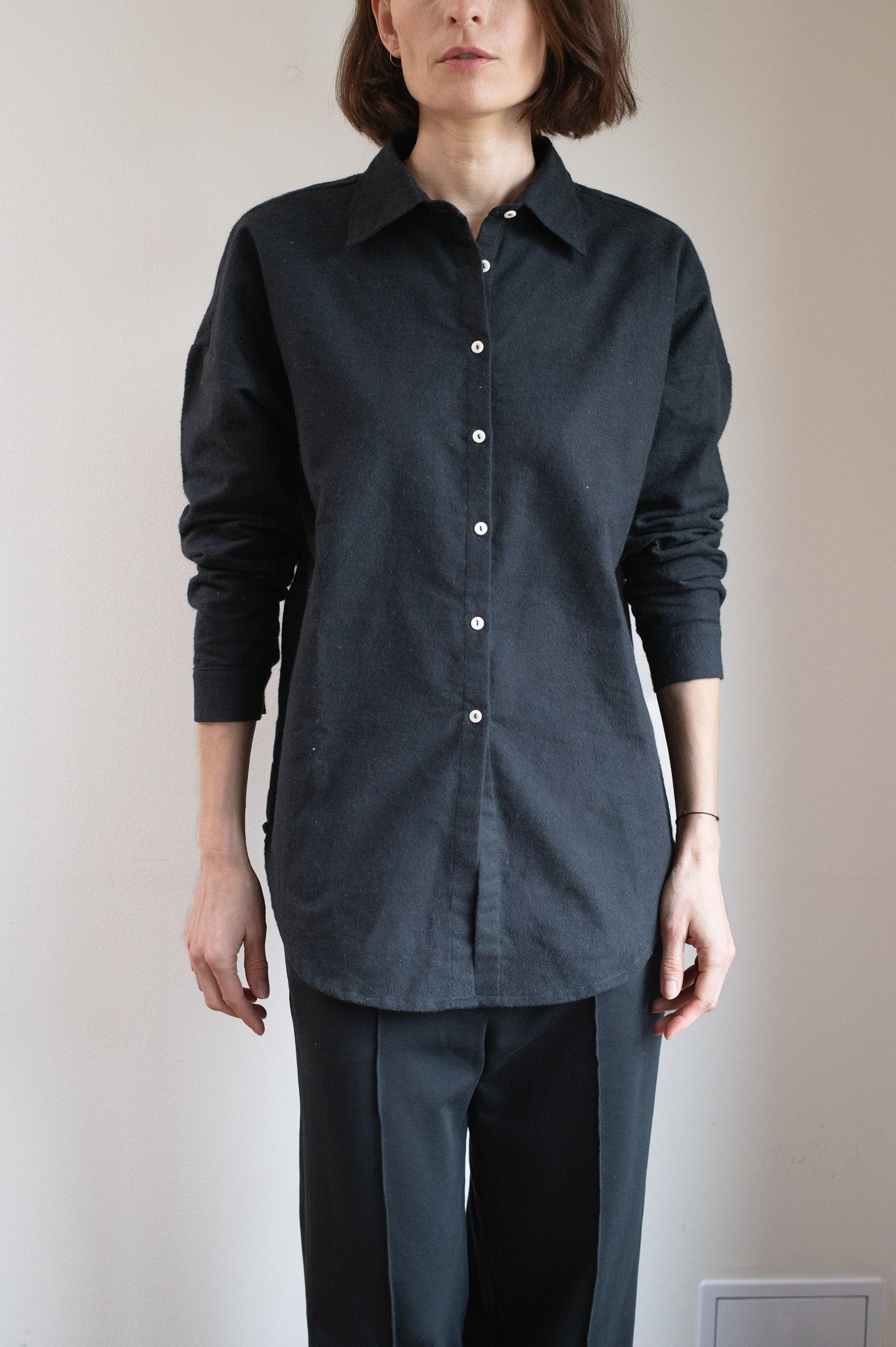 Dámská flanelová košile s límečkem loose fit