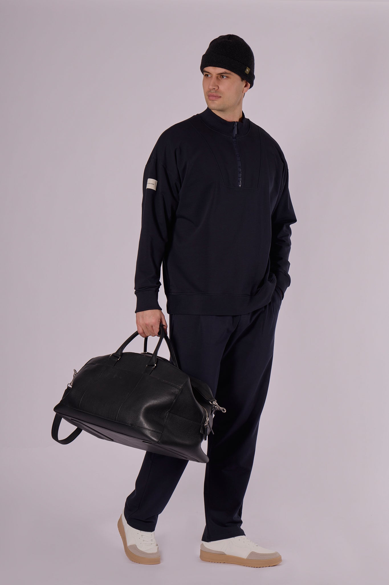 Men Sweatshirt zip-up organic cotton - Loose fit