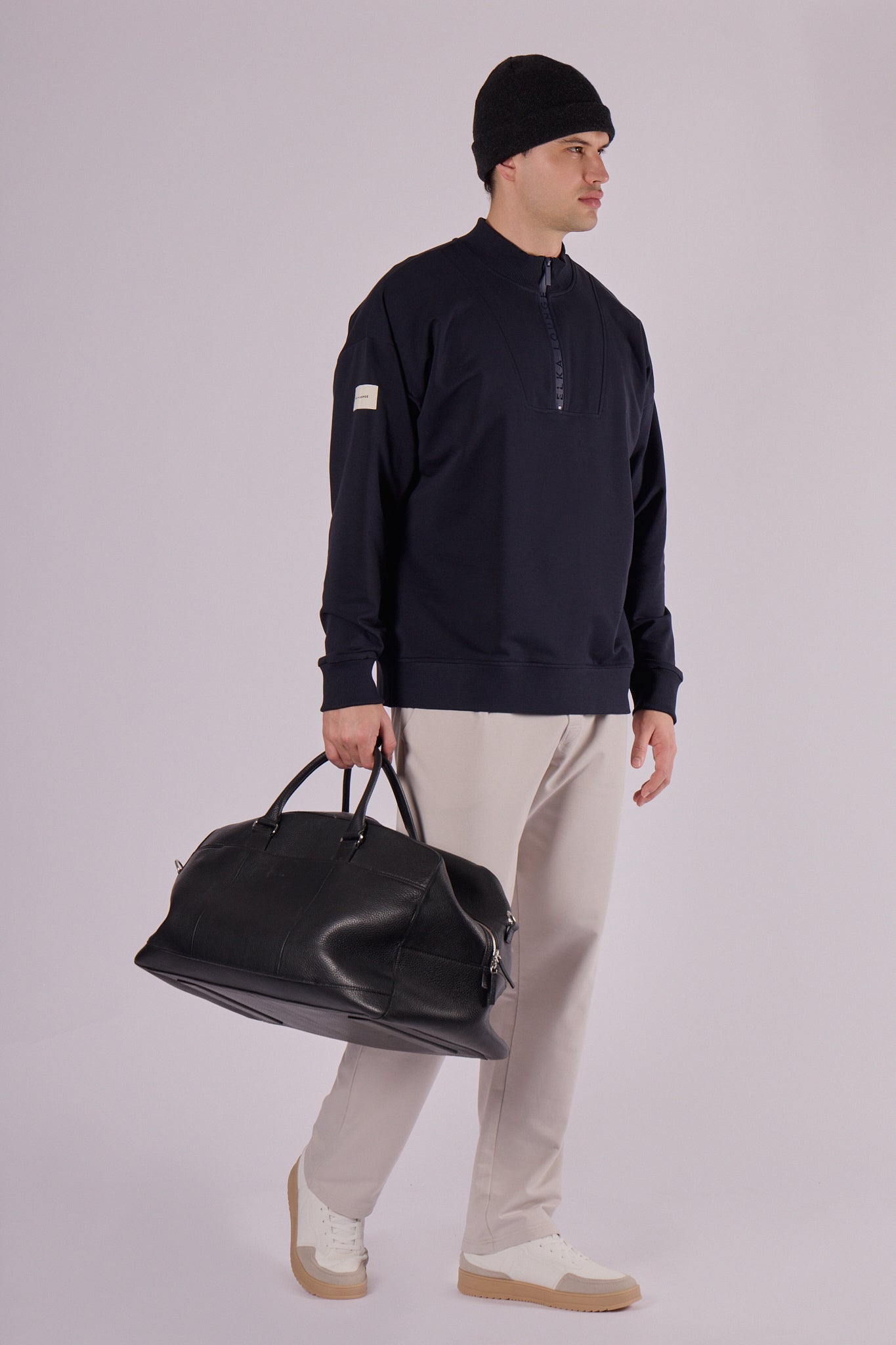 Men Sweatshirt zip-up organic cotton - Loose fit