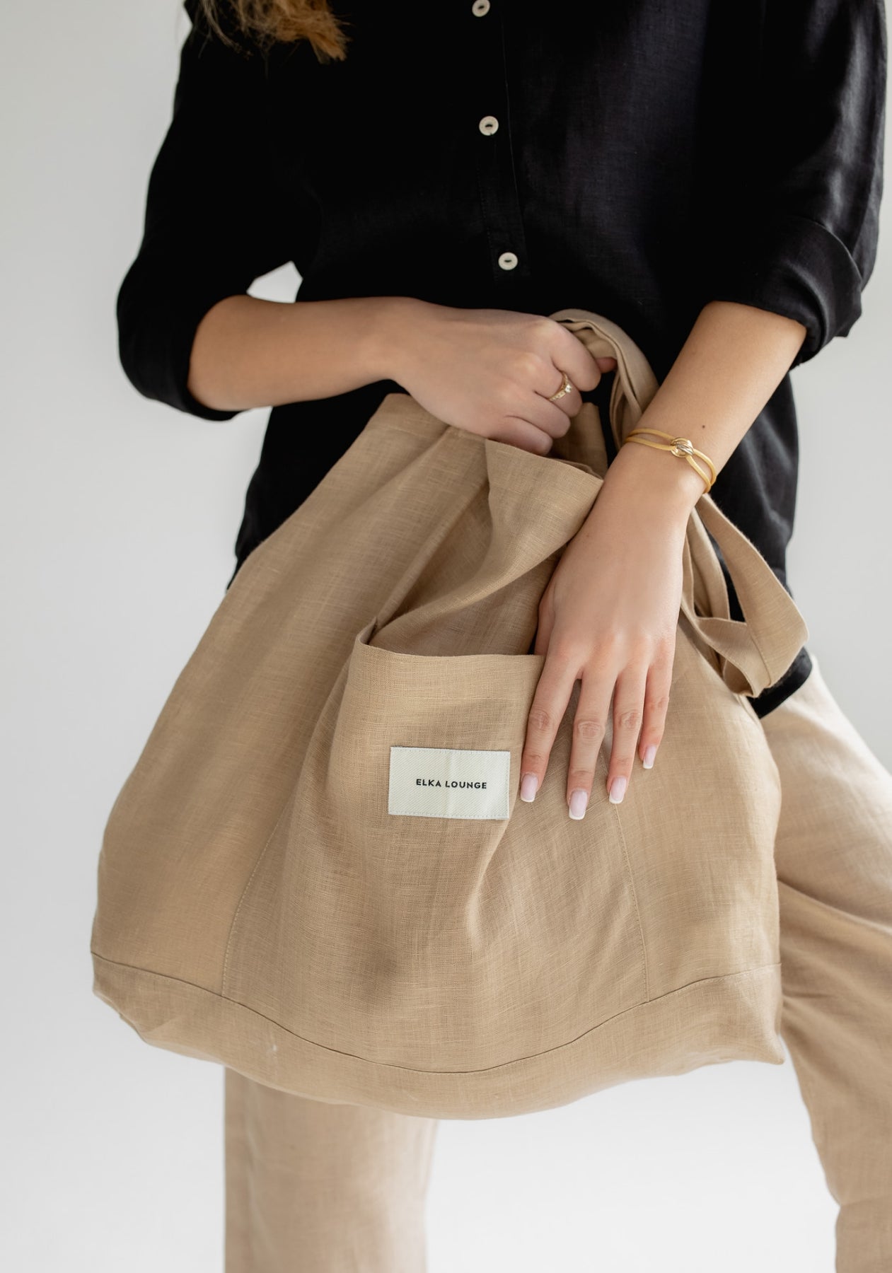 Linen bag Beige natural