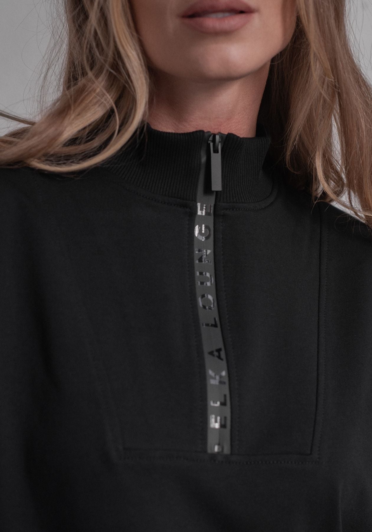 Dámská mikina Zip-up z biobavlny Black - loose fit