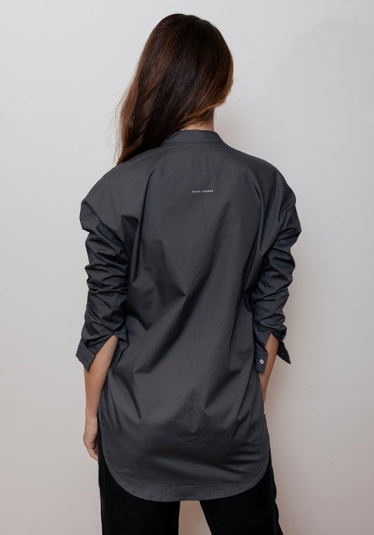 Women's loose fit organic cotton shirt - Gray