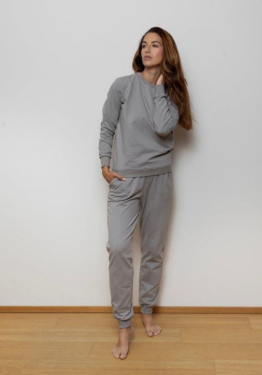 Dámska mikina bez kapucne z biobavlny Gray brushed - regular update