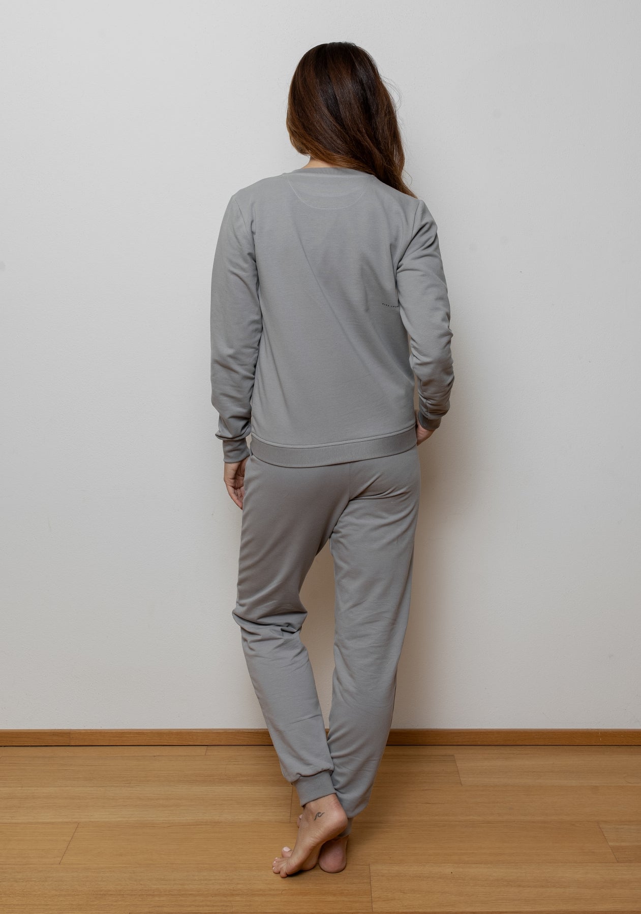 Women sweatshirt organic cotton Gray brushed - regular update