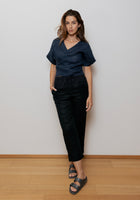 Women's linen wrap top - regular 