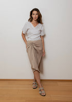 Women's linen wrap top - regular 