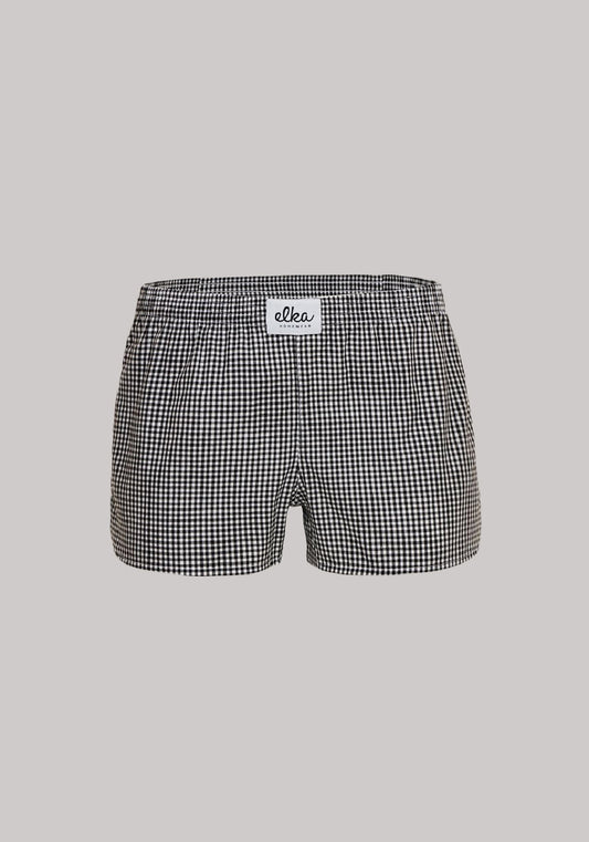 Women's shorts Checked black-white