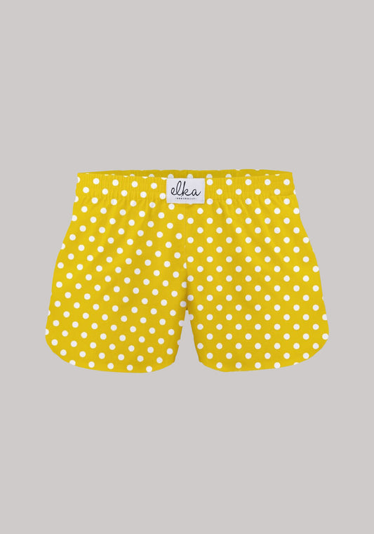 Kids Boxershorts Yellow with polka dots