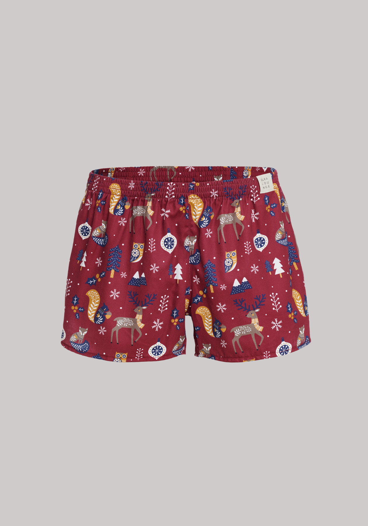 Women's shorts Claret with animals