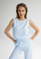 Dámský lněný crop top - regular fit