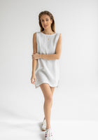 Women linen dress short - regular fit