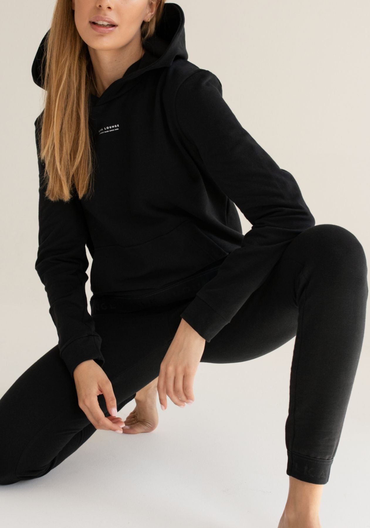 Women sweatpants organic cotton Black