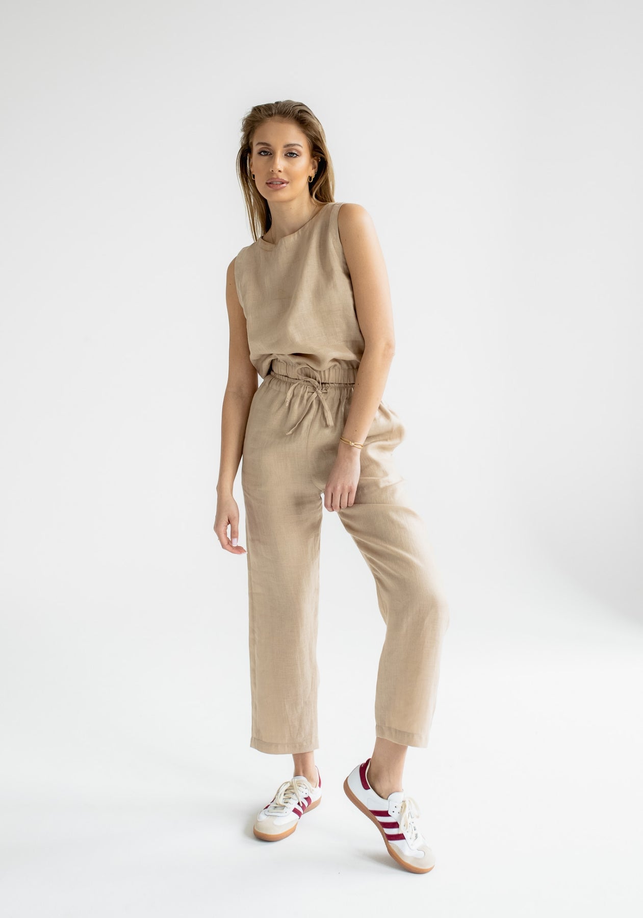 Women linen pants Beige natural