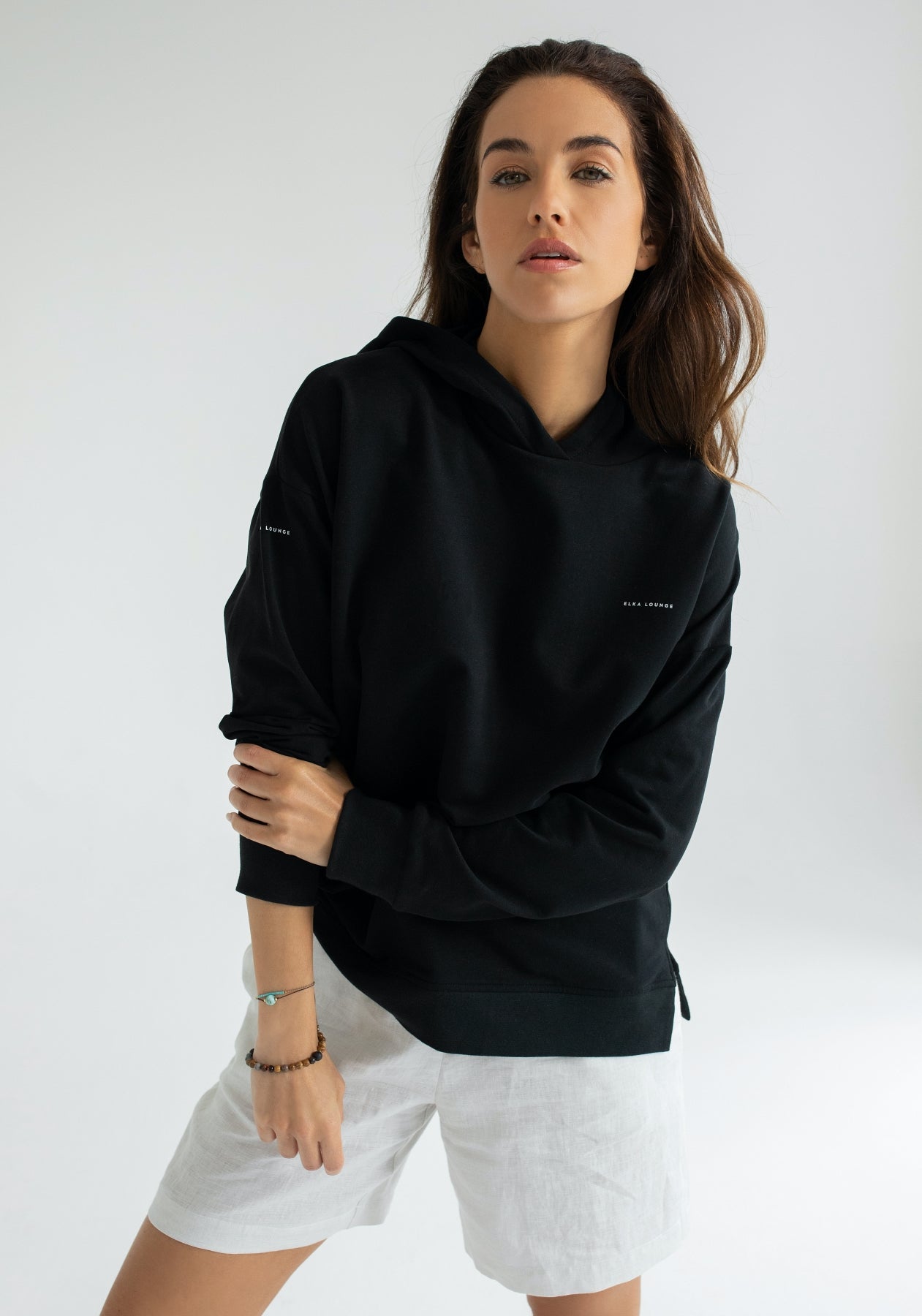 Women hoodie organic cotton Black - Oversized