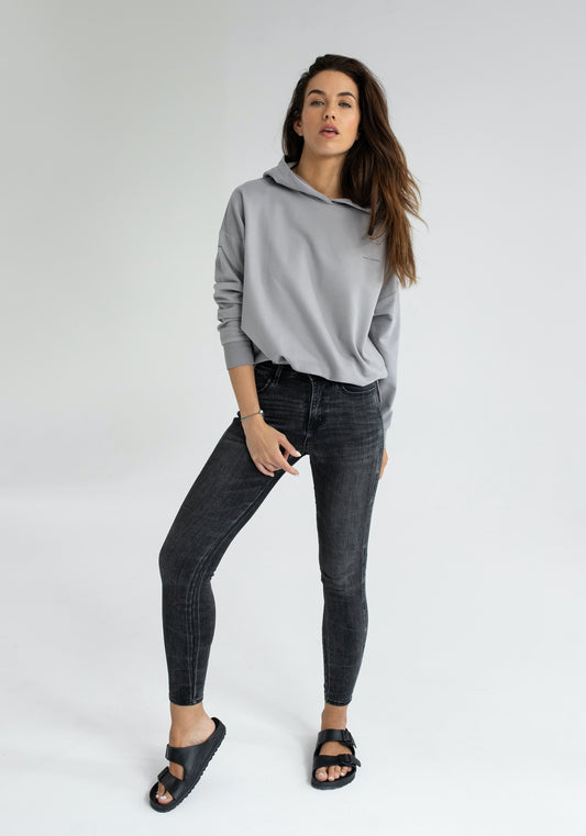 Women bluza bawełna organiczna Light gray - Oversized