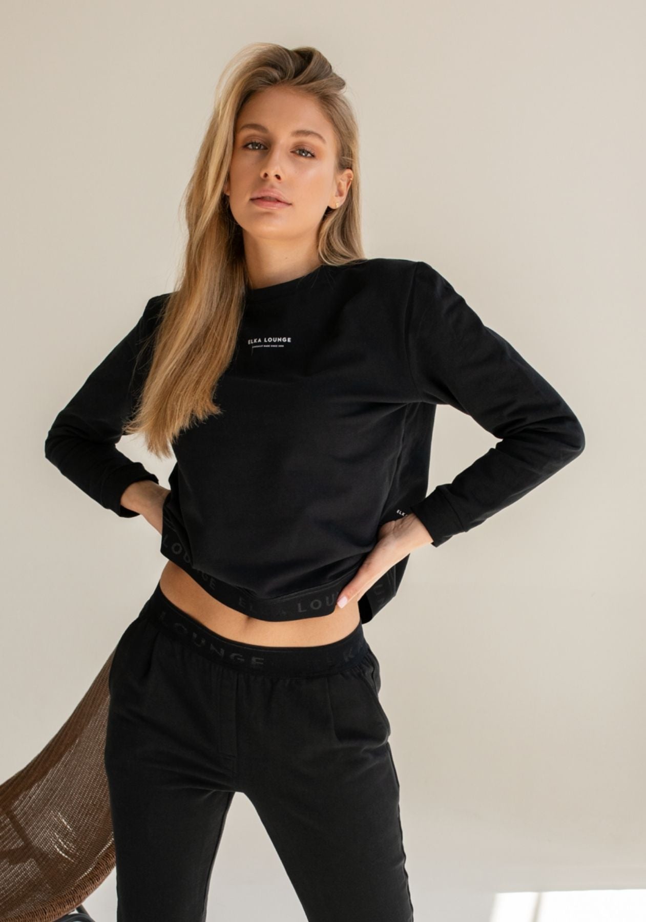 Women sweatshirt organic cotton Black - regular