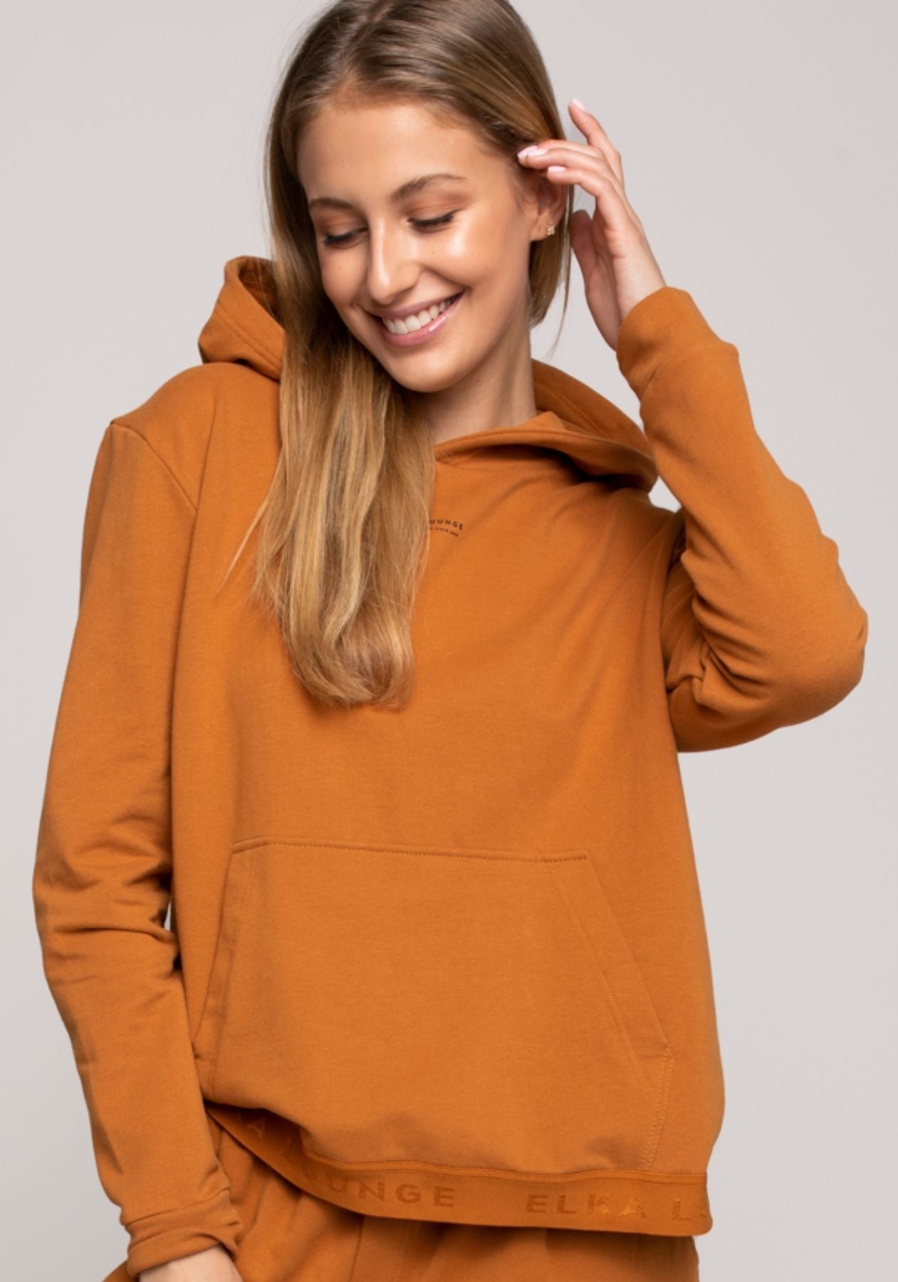 Women hoodie organic cotton Burnt ochre - regular