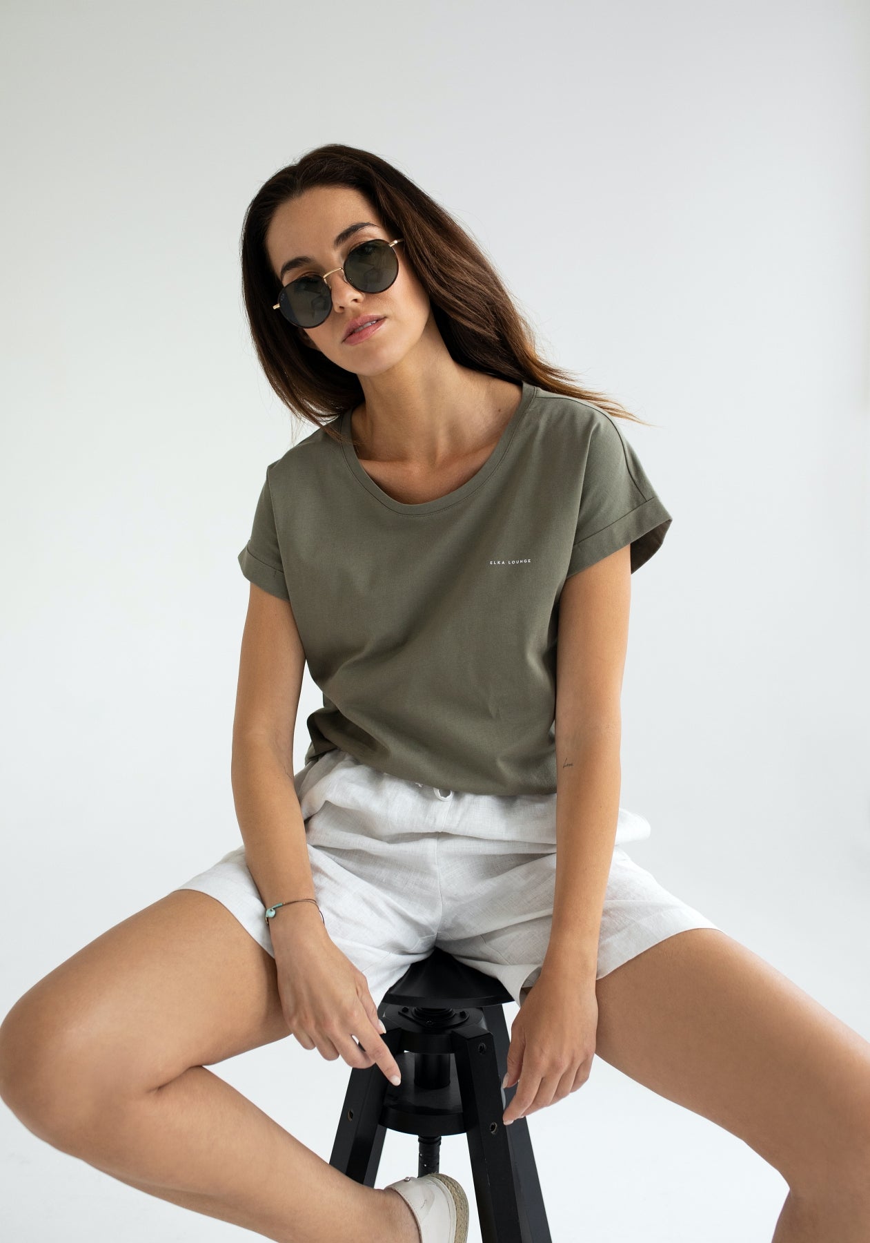 Dámské tričko z biobavlny Burnt olive - loose fit