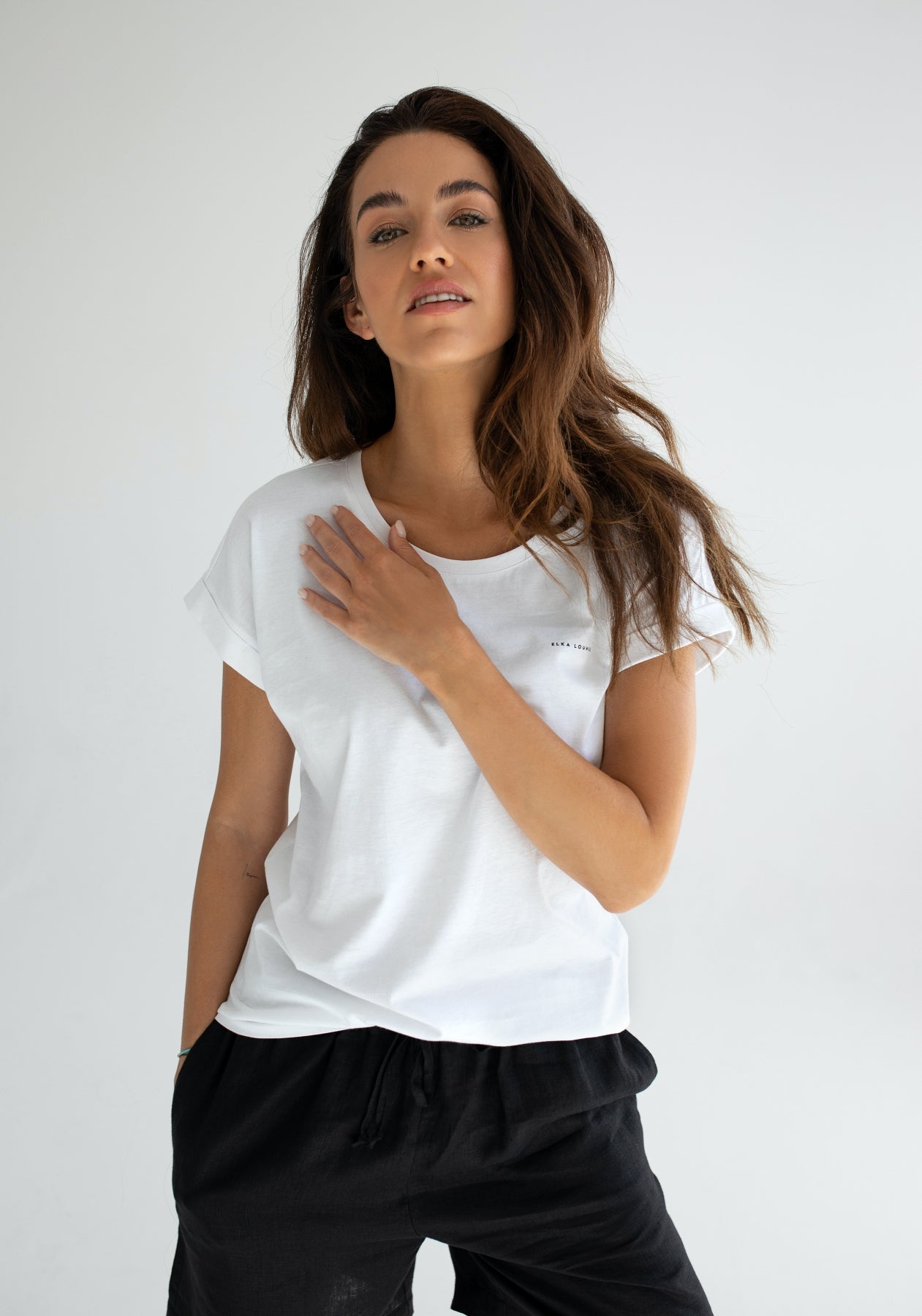 Dámske tričko z biobavlny Optical white - loose fit